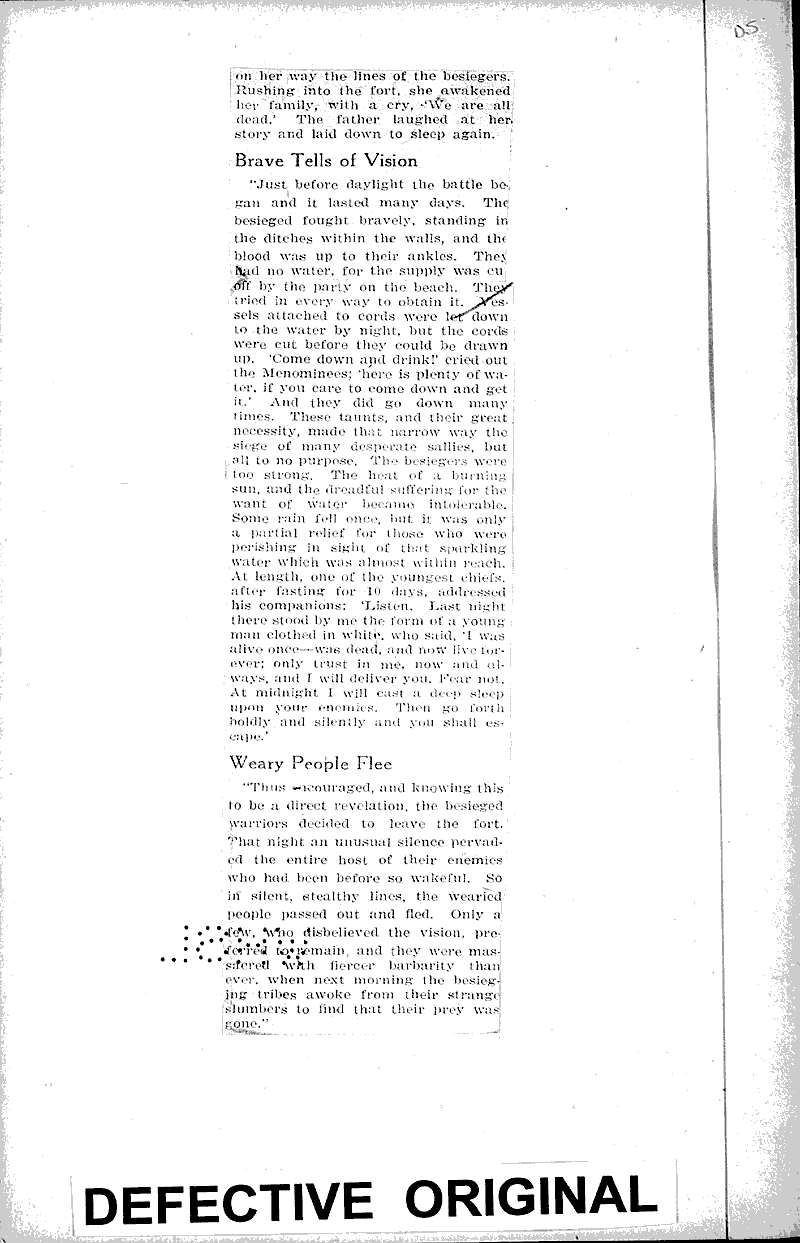 Red Banks site of historic earth Fort built by Indians Source: Milwaukee Journal Topics: Indians and Native Peoples Date: 1924-11-02