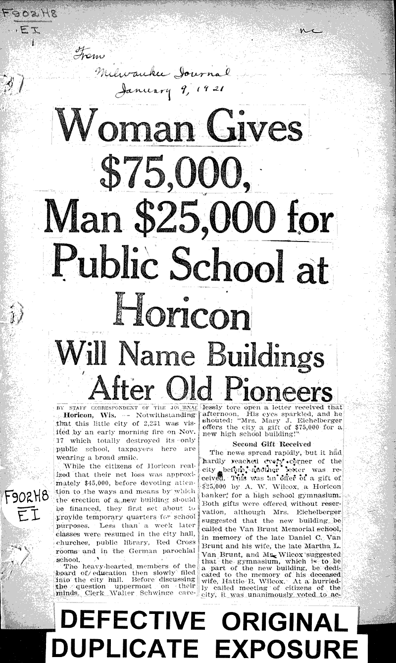  Source: Milwaukee Journal Topics: Education Date: 1921-01-09