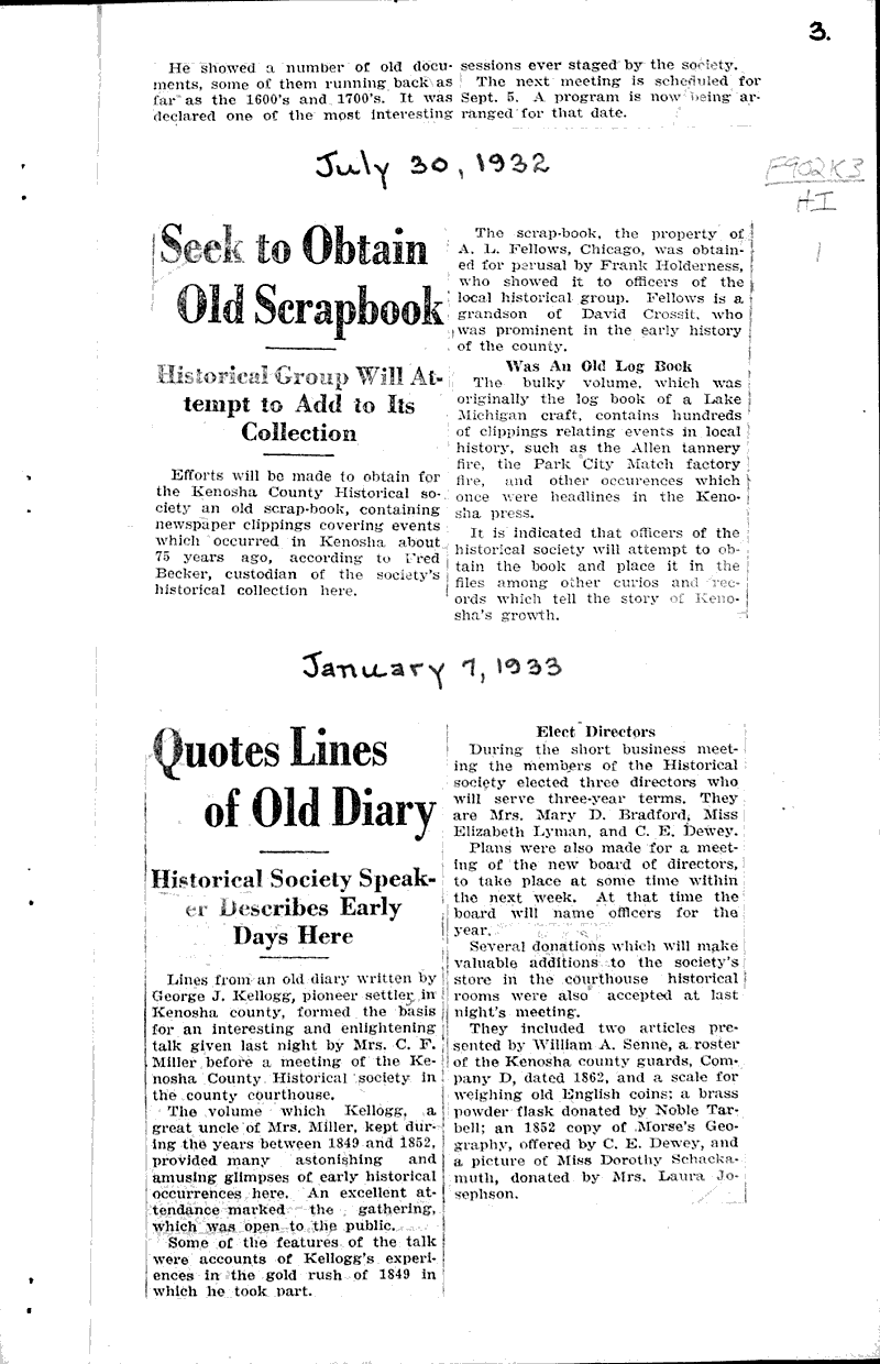  Source: Kenosha Evening News Topics: Education Date: 1926-12-07