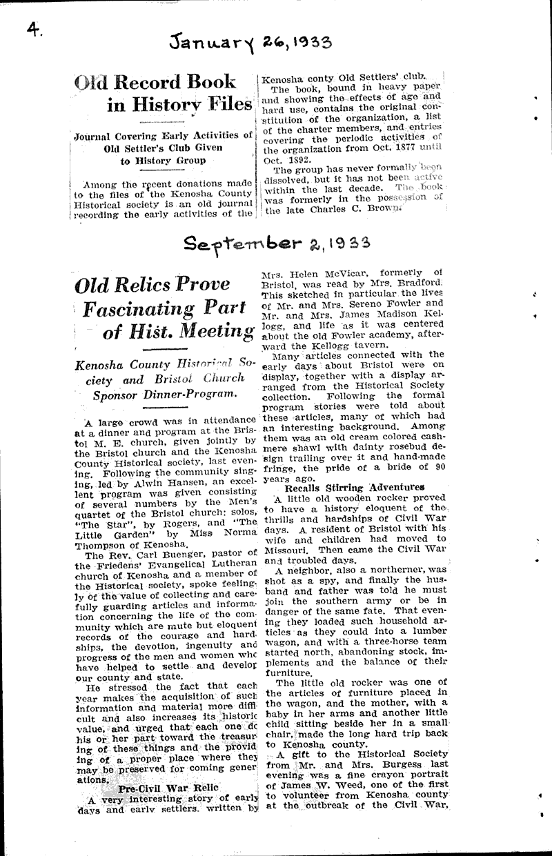  Source: Kenosha Evening News Topics: Education Date: 1926-12-07