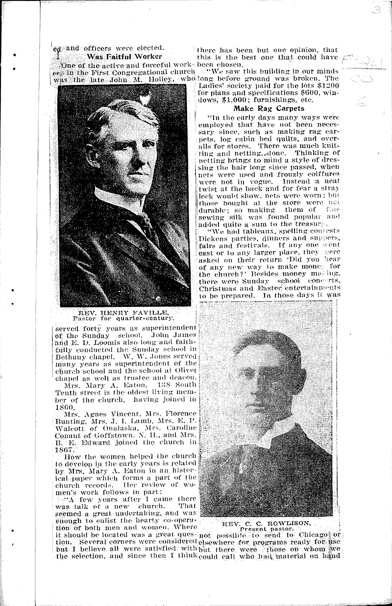  Source: La Crosse Tribune Topics: Church History Date: 1920-01-25