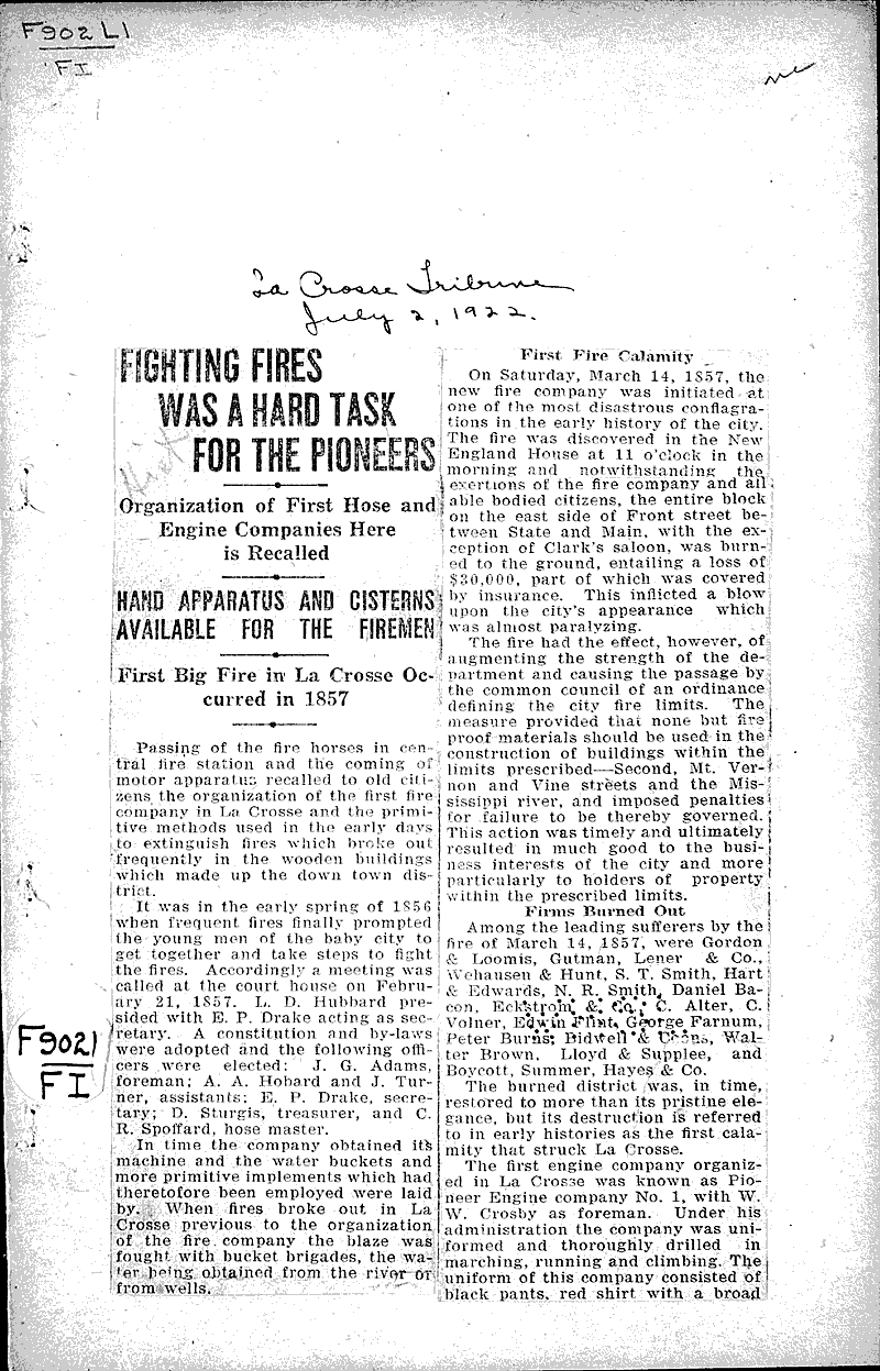  Source: La Crosse Tribune Topics: Government and Politics Date: 1922-07-02