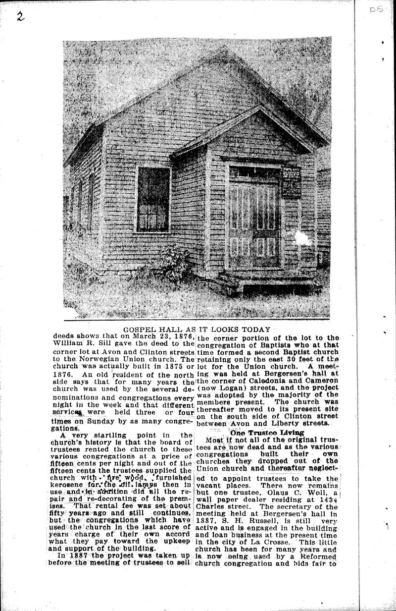 Source: La Crosse Tribune Topics: Church History Date: 1924-06-15