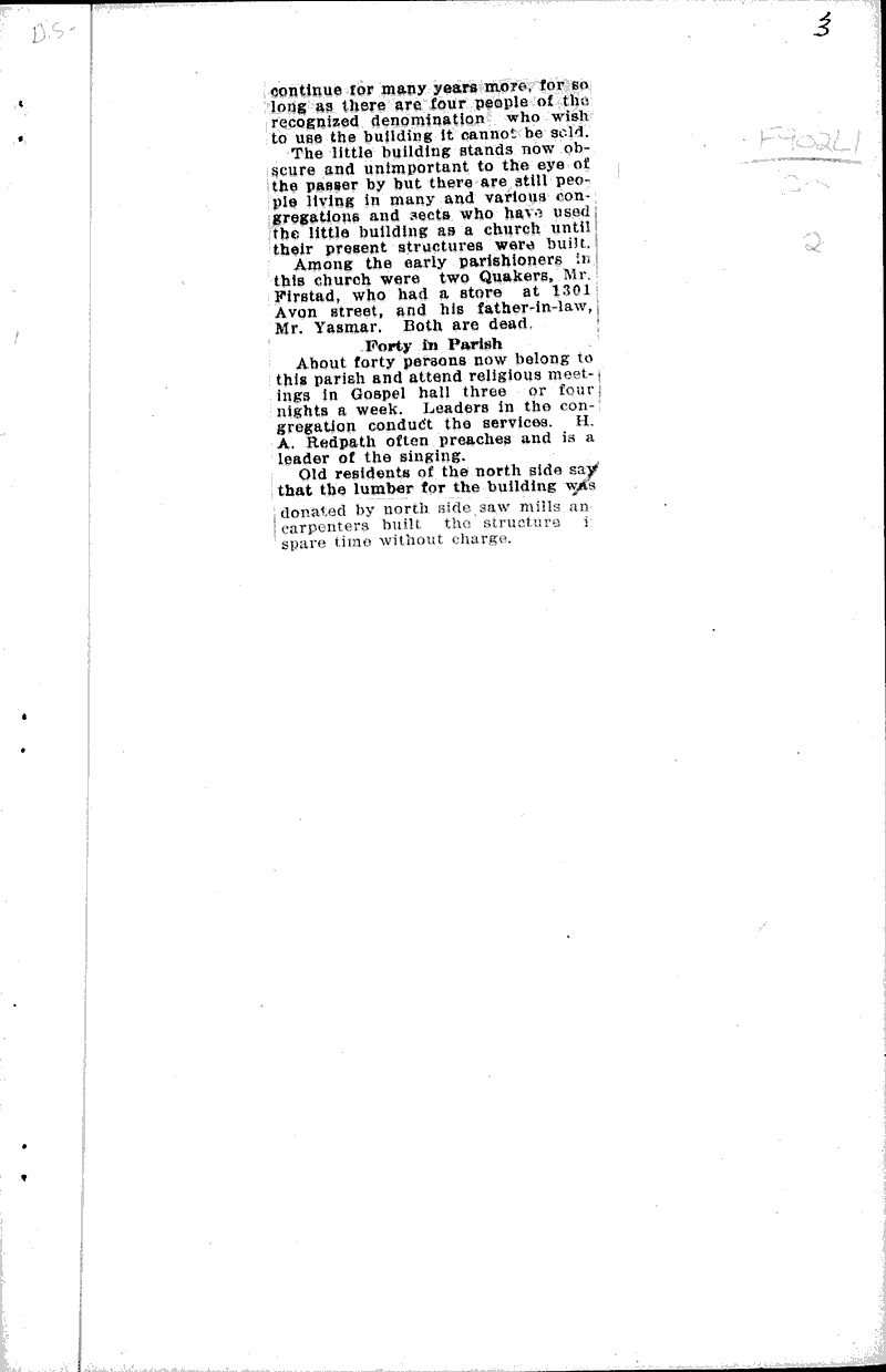  Source: La Crosse Tribune Topics: Church History Date: 1924-06-15
