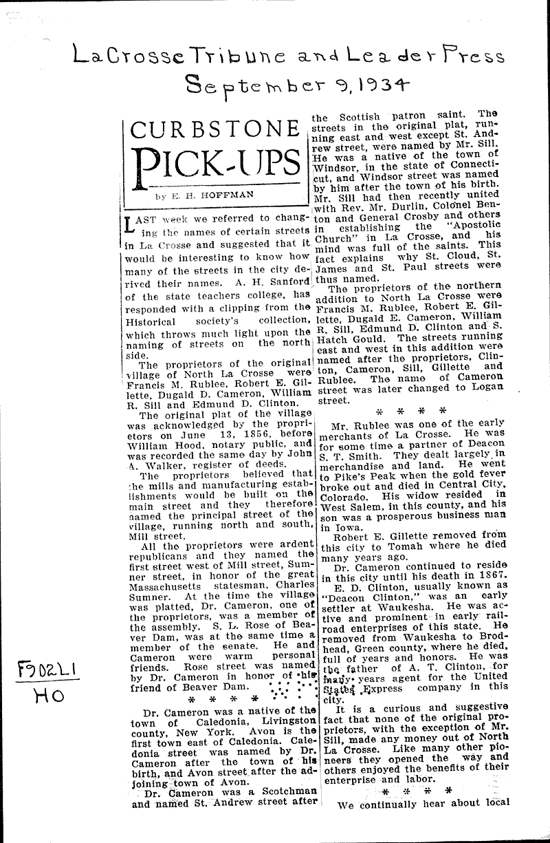  Source: La Crosse Tribune and Leader-Press Topics: Government and Politics Date: 1934-09-09