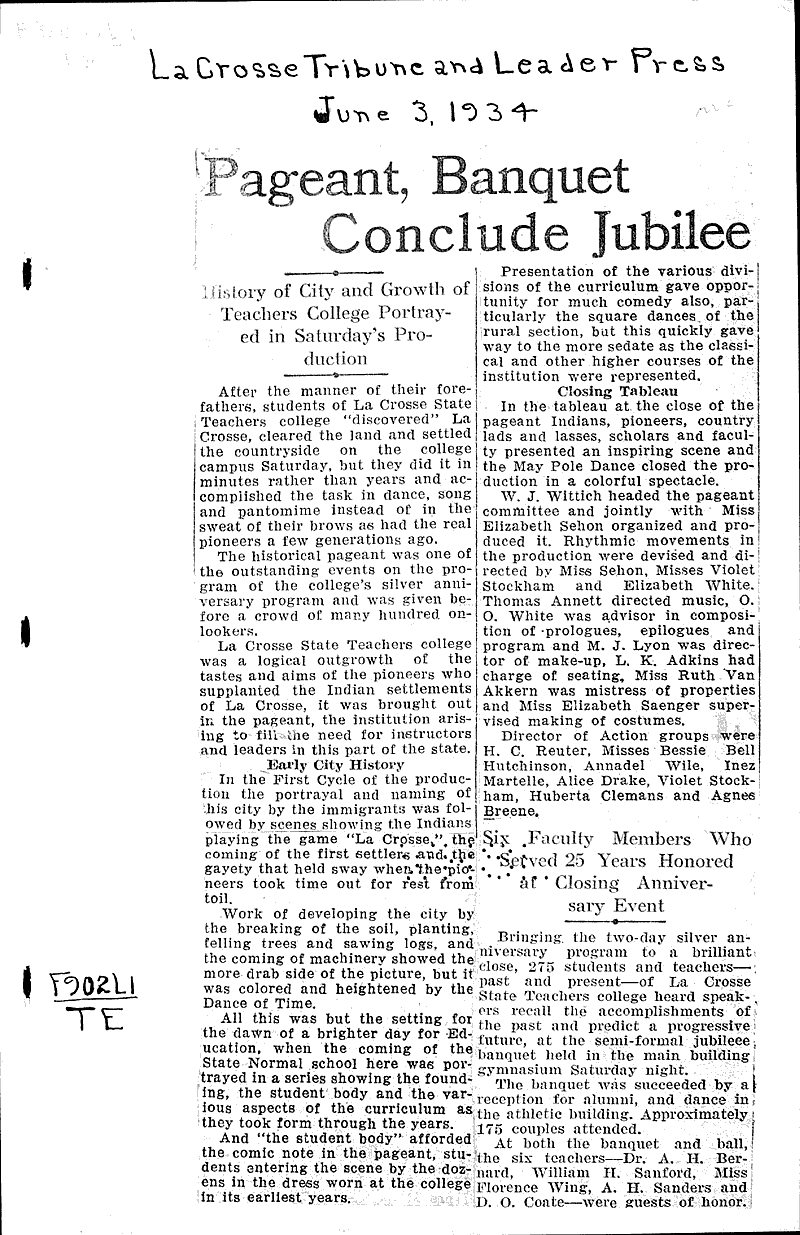 Source: La Crosse Tribune and Leader-Press Topics: Education Date: 1934-06-03