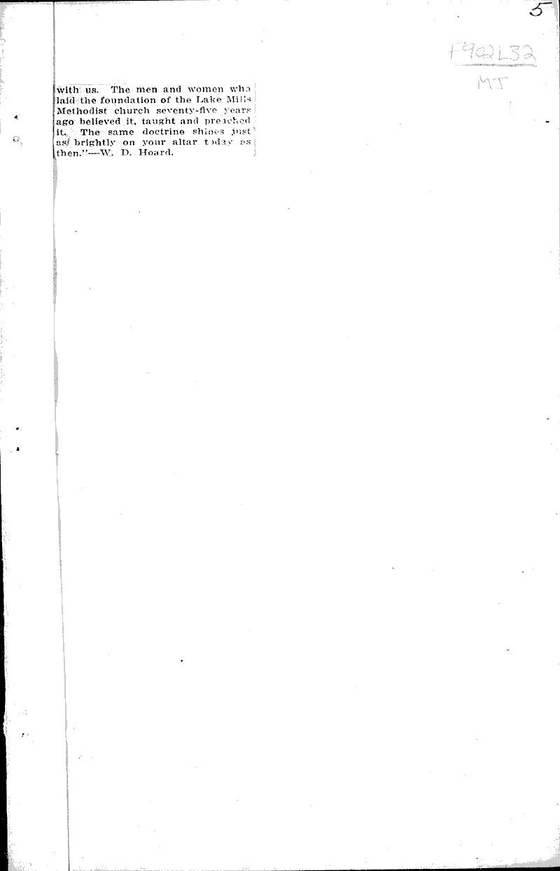  Source: Lake Mills Leader Topics: Church History Date: 1916-08-24