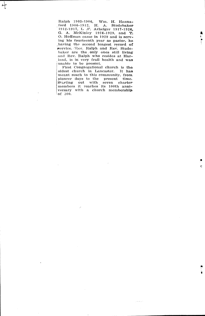 Centennial: The First Congregational Church Source: Grant County Herald Topics: Church History Date: 1943-06-23