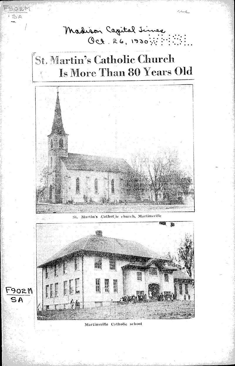  Source: Madison Capital Times Topics: Church History Date: 1930-10-26