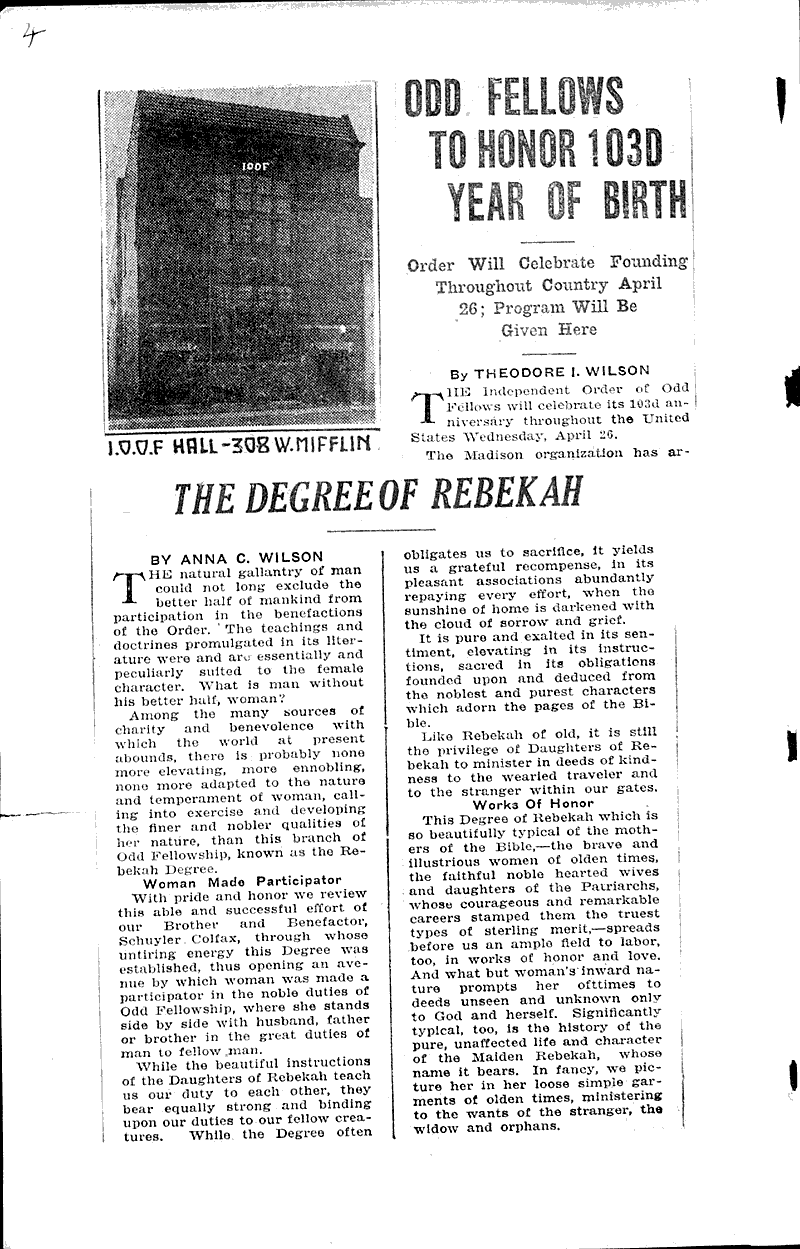  Source: Wisconsin State Journal Topics: Social and Political Movements Date: 1922-04-23