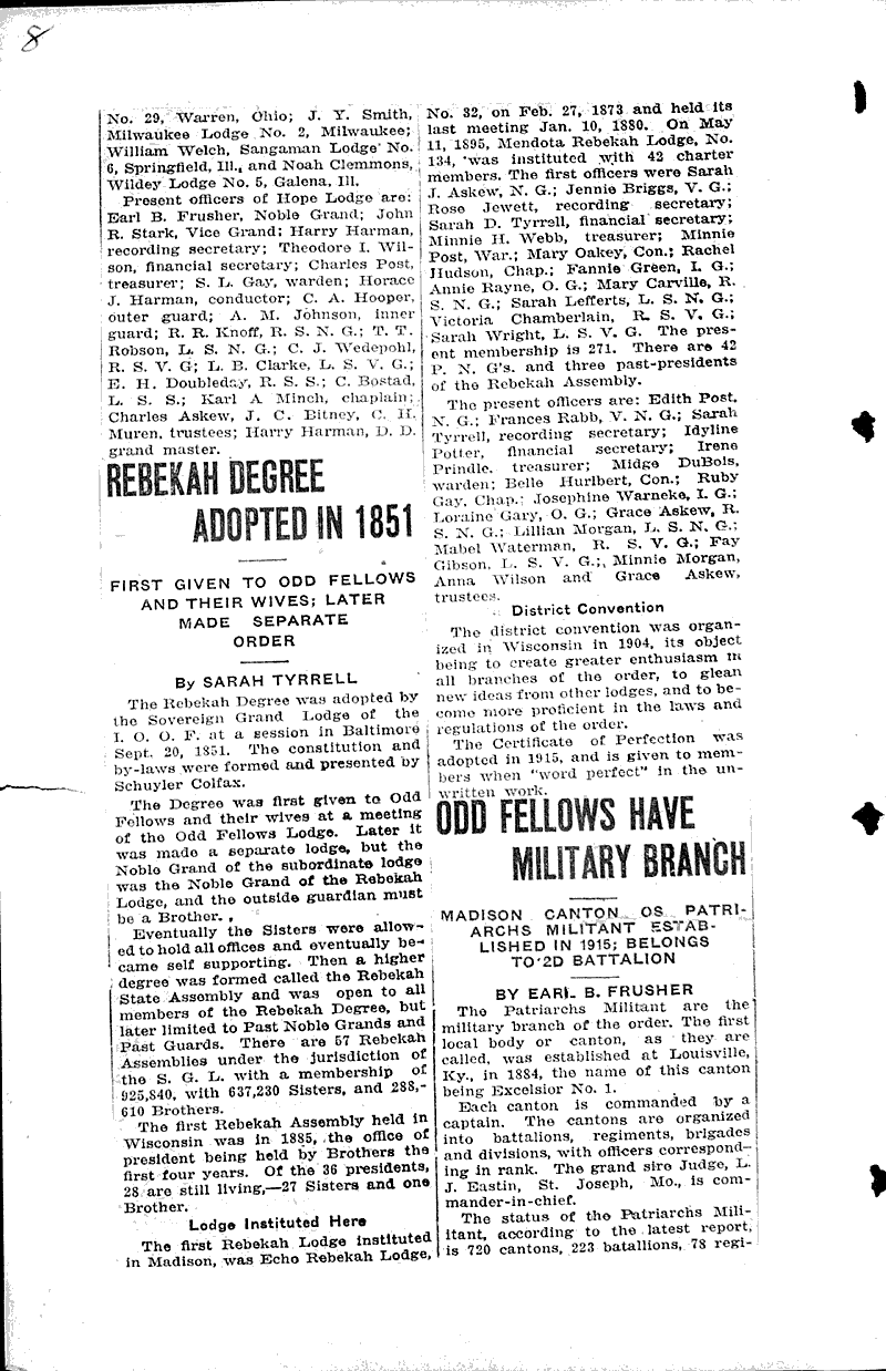  Source: Wisconsin State Journal Topics: Social and Political Movements Date: 1922-04-23