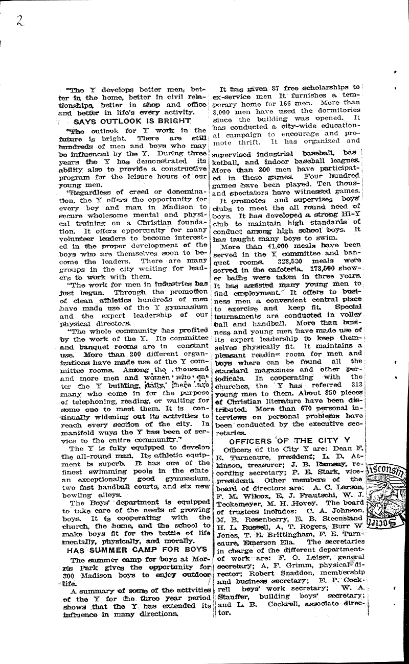  Source: Wisconsin State Journal Topics: Social and Political Movements Date: 1922-02-26