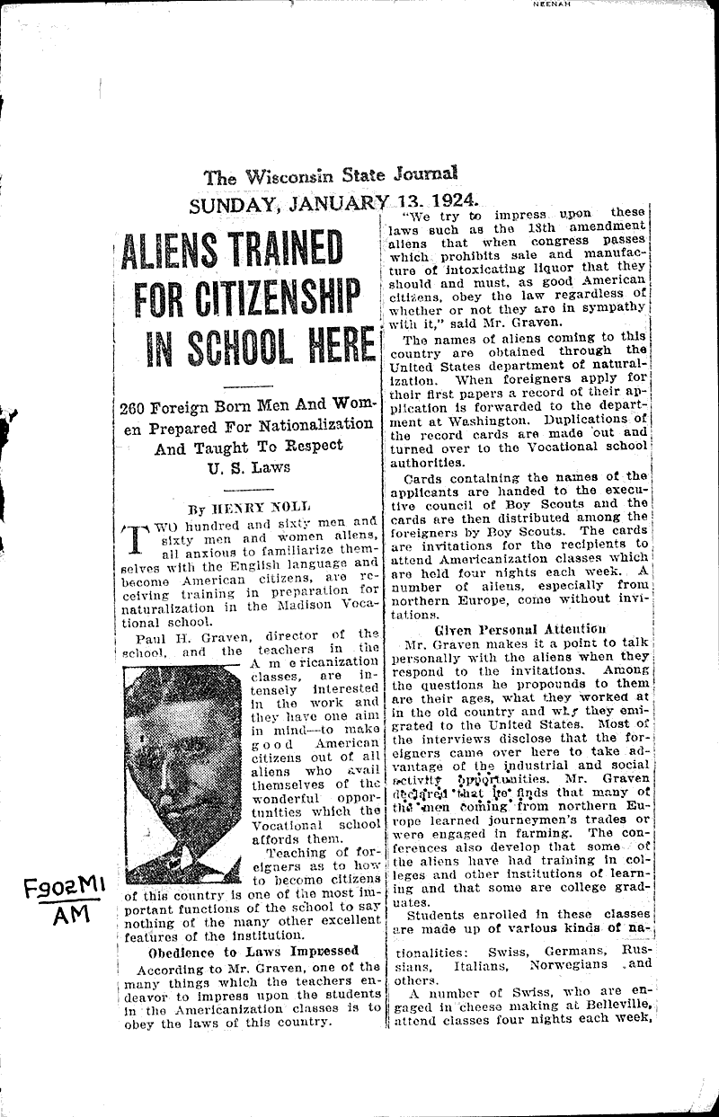  Source: Wisconsin State Journal Topics: Education Date: 1924-01-13