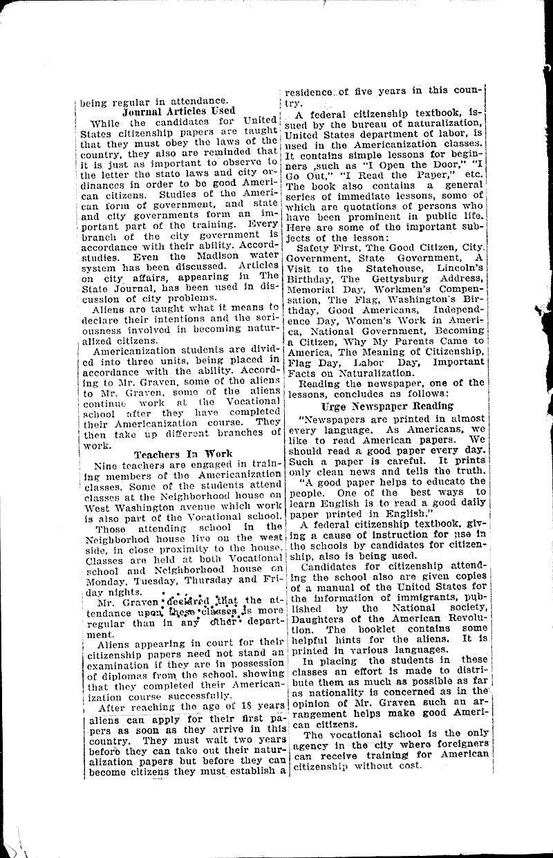  Source: Wisconsin State Journal Topics: Education Date: 1924-01-13