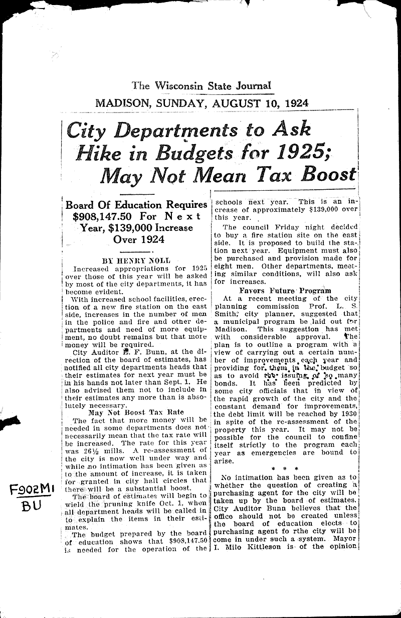  Source: Wisconsin State Journal Topics: Government and Politics Date: 1924-08-10