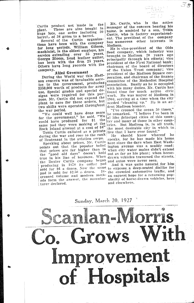  Source: Wisconsin State Journal Topics: Industry Date: 1927-03-13
