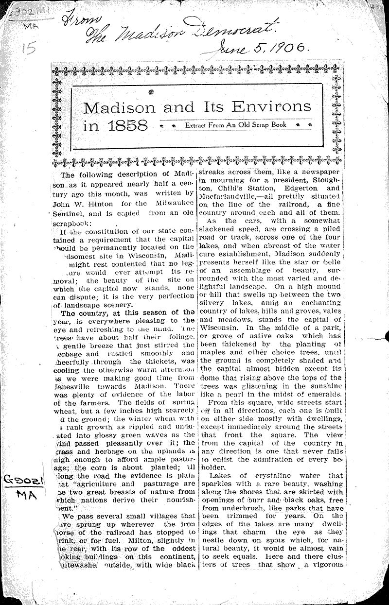  Source: Madison Democrat Date: 1906-06-05
