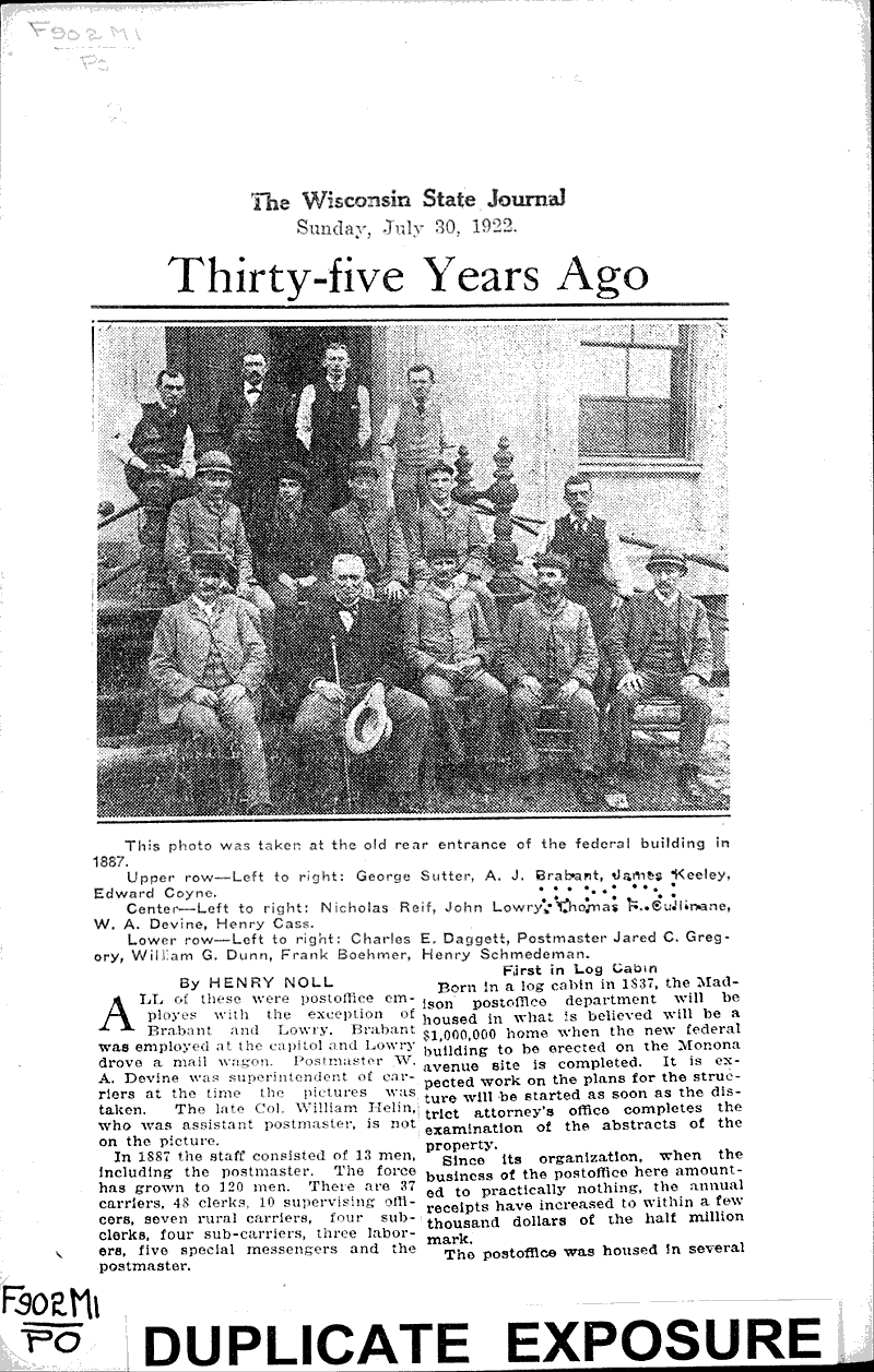 Thirtyfive years ago Newspaper Article/Clipping Wisconsin