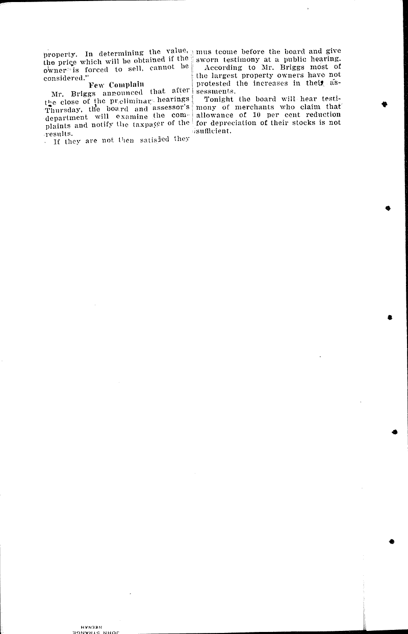 Threaten to go to court in war on assessments Source: Wisconsin State Journal Topics: Government and Politics Date: 1924-11-19