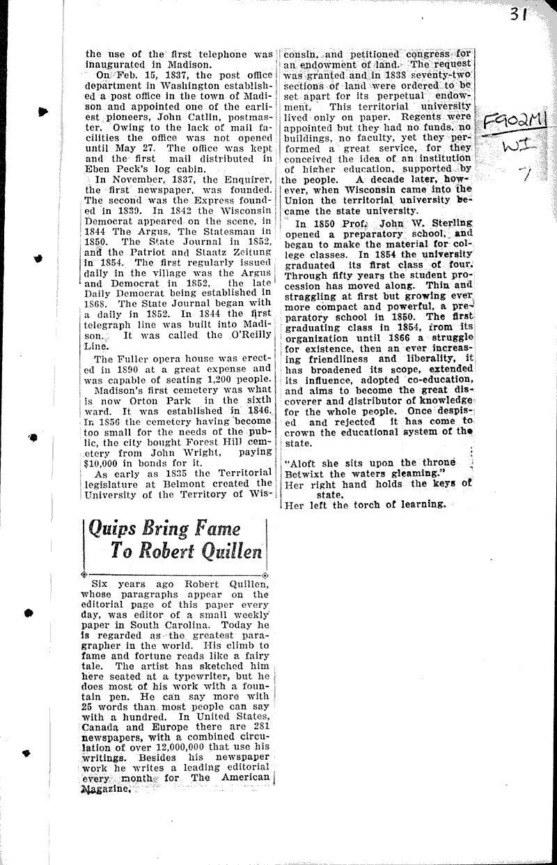 Quips bring fame to Robert Quillen