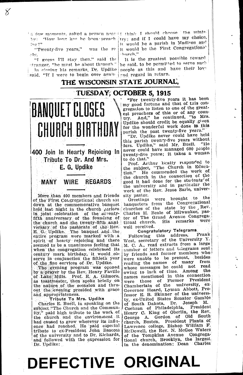  Source: Madison Democrat Topics: Church History Date: 1915-10-05