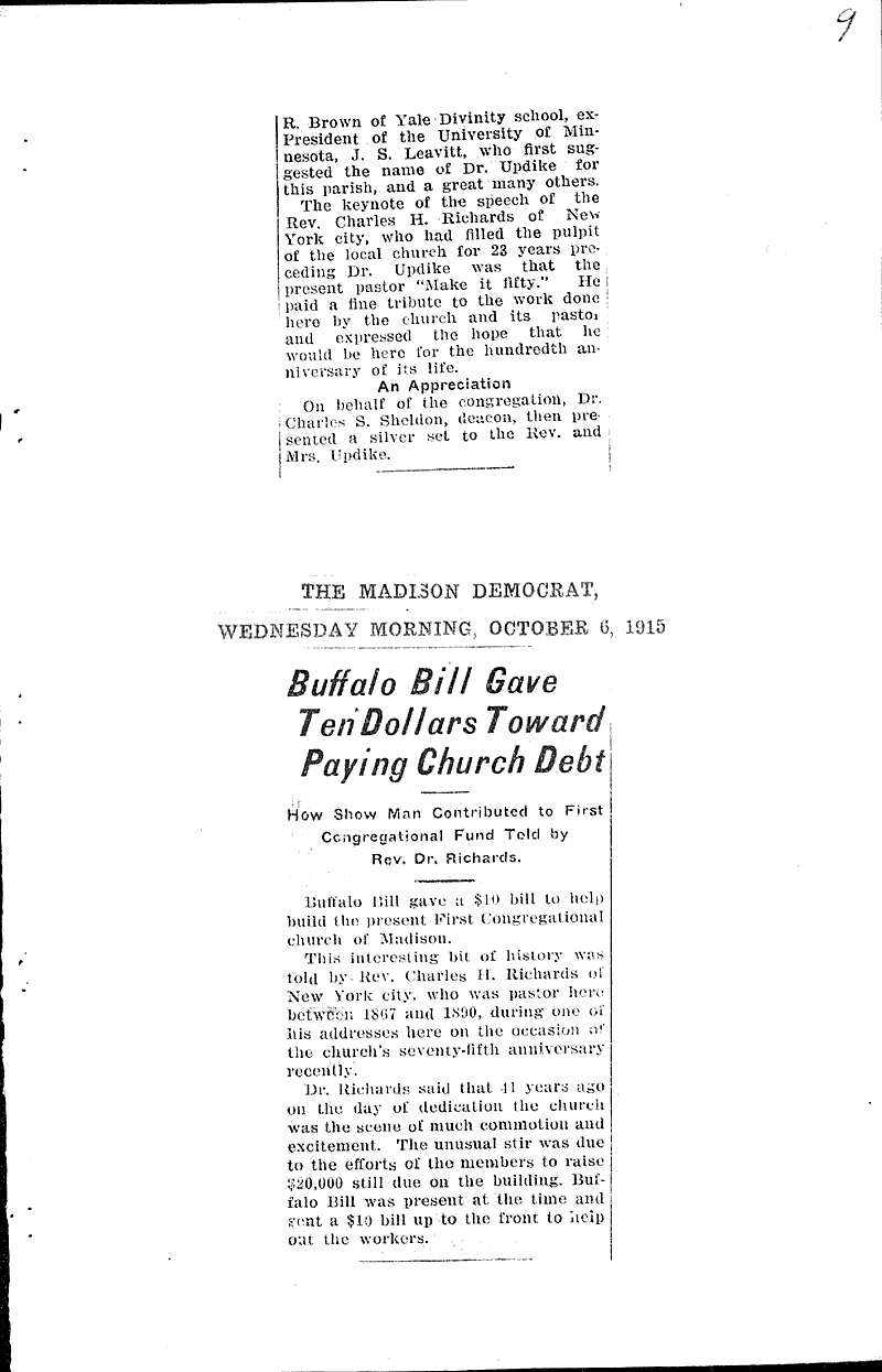  Source: Madison Democrat Topics: Church History Date: 1915-10-06