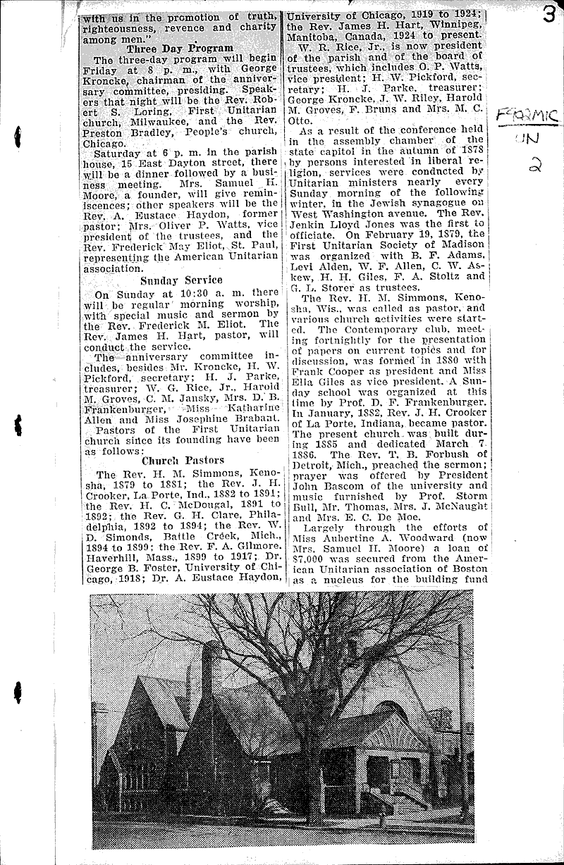  Source: Wisconsin State Journal Topics: Church History Date: 1929-02-10