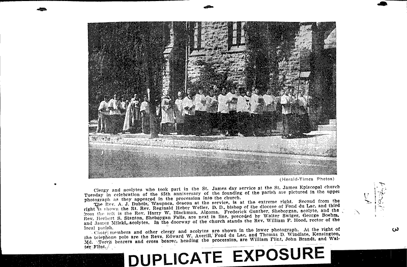  Source: Manitowoc Herald-Times Topics: Church History Date: 1933-07-26