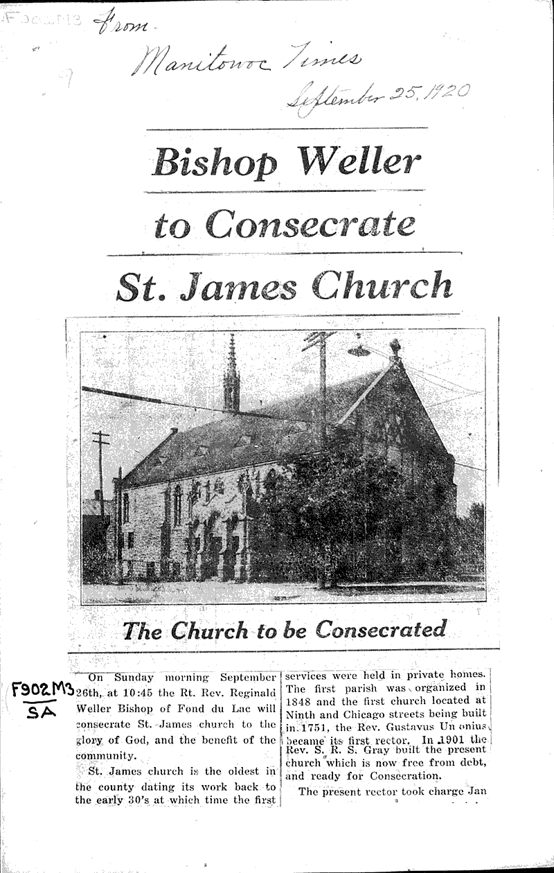 Topics: Church History Date: 1920-09-25