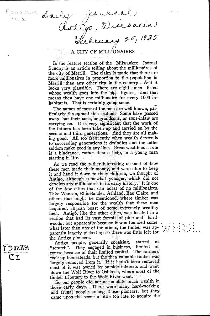  Source: Antigo Daily Journal Date: 1935-02-25