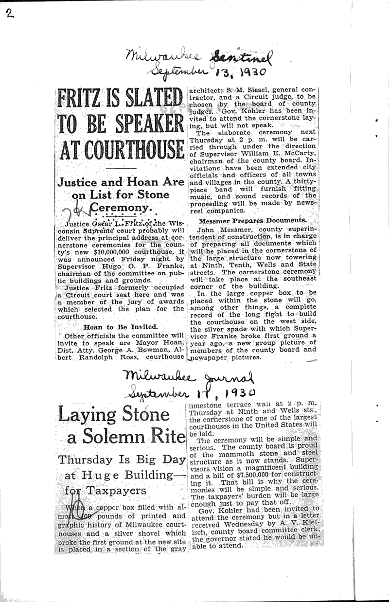  Source: Milwaukee Sentinel Date: 1930-09-13