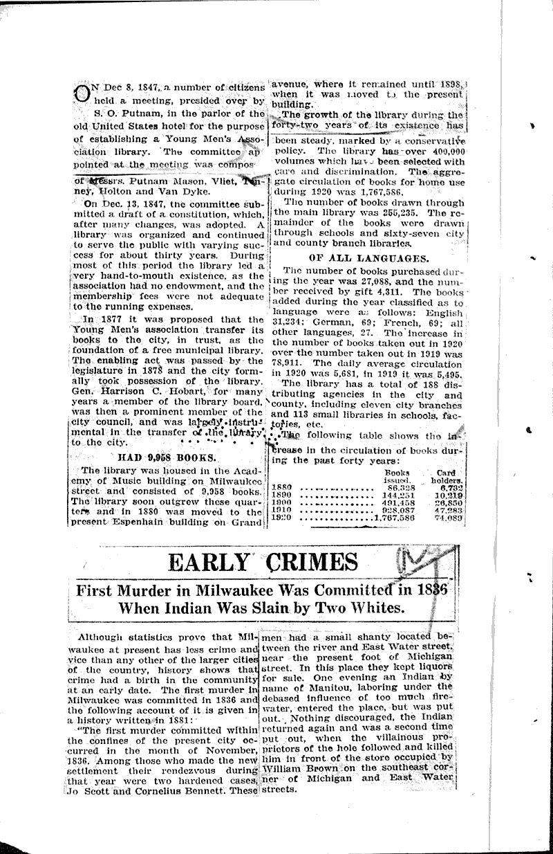  Source: Milwaukee Sentinel Date: 1921-01-01