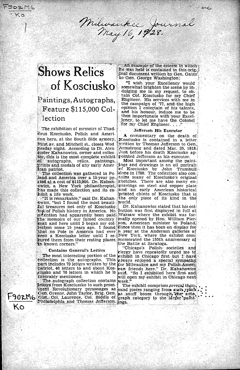  Source: Milwaukee Journal Topics: Art and Music Date: 1928-05-16