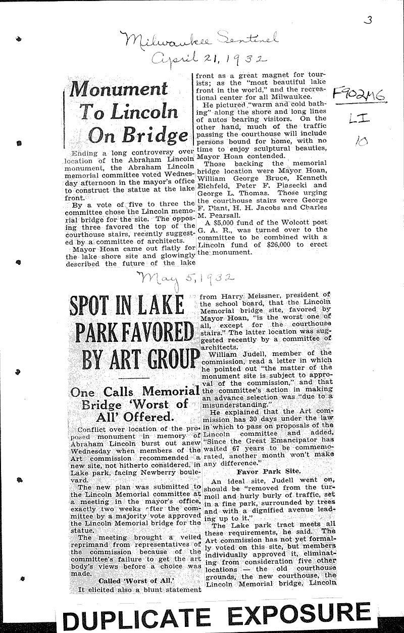  Source: Milwaukee Sentinel Topics: Architecture Date: 1932-04-21