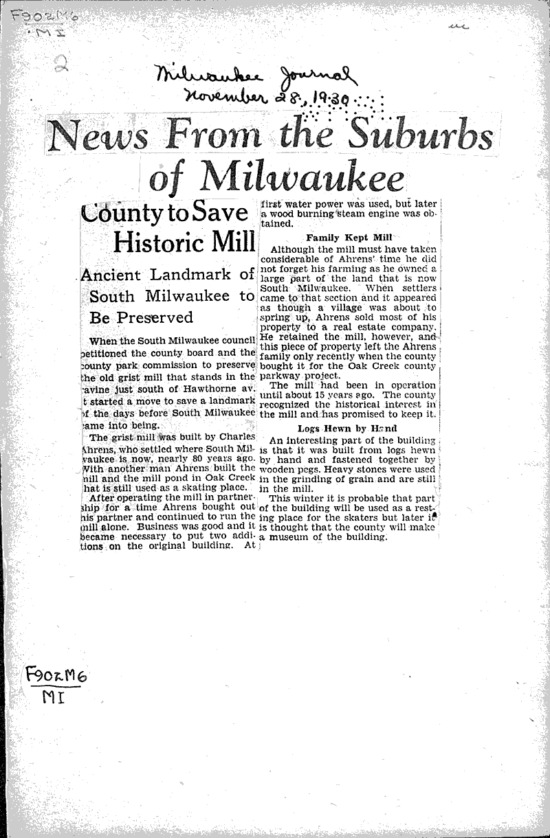  Source: Milwaukee Journal Topics: Architecture Date: 1930-11-28