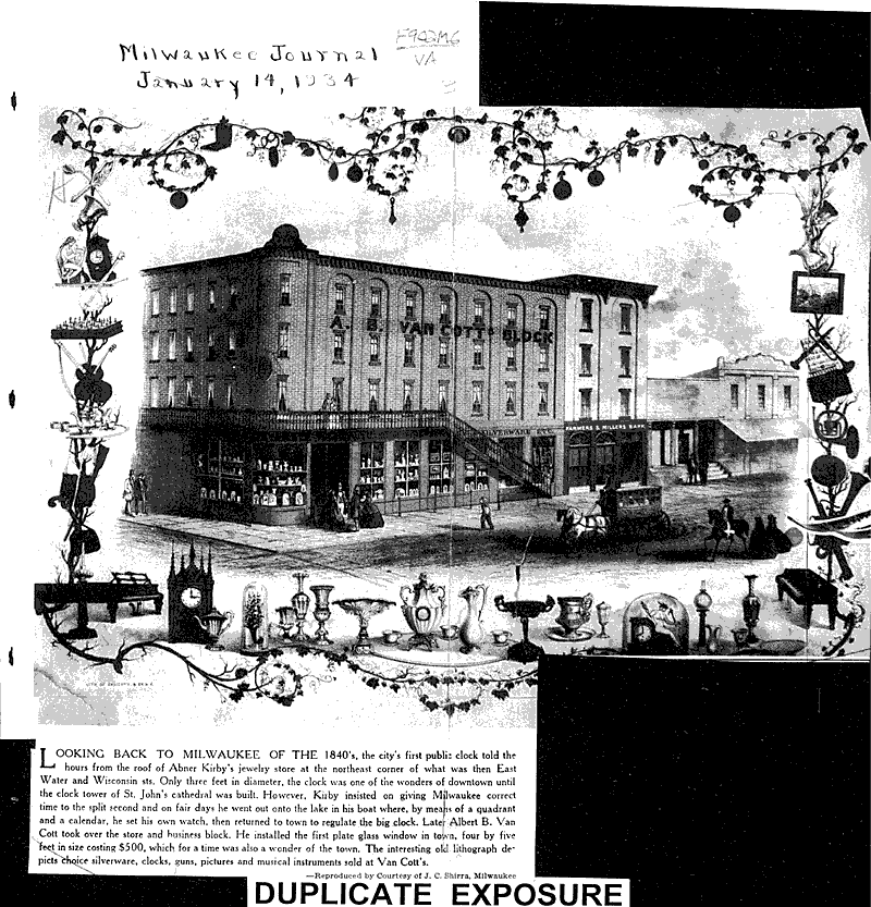 Looking back to Milwaukee of the 1840's Source: Milwaukee Journal Date: 1934-01-14