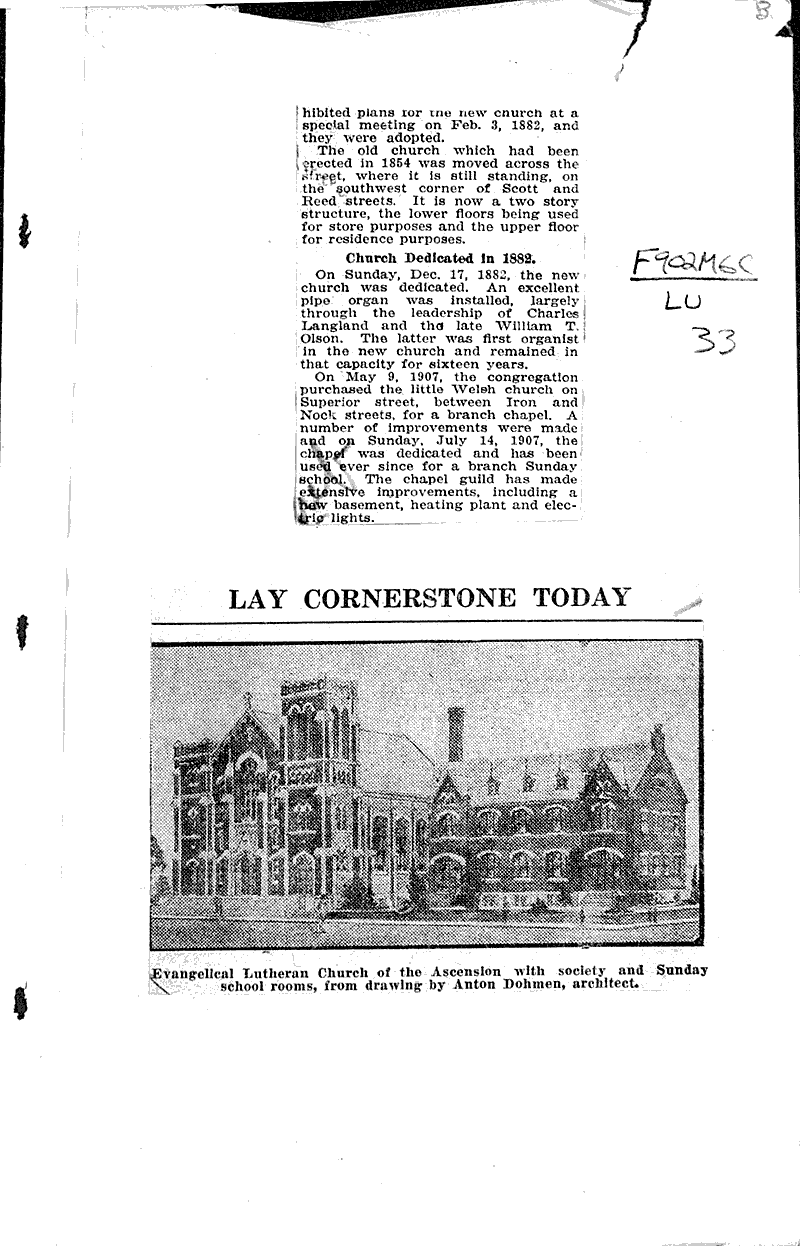  Source: Milwaukee Journal Topics: Church History Date: 1922-07-08