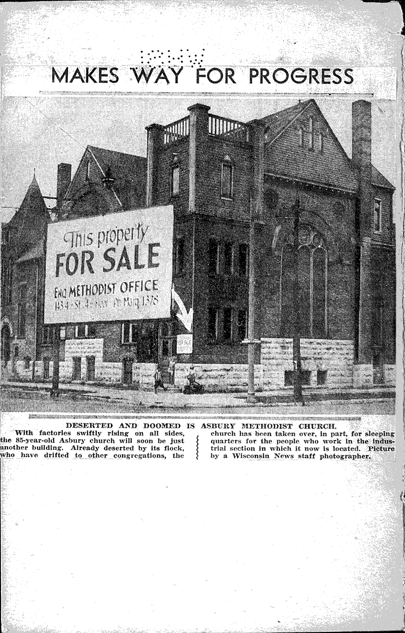  Source: Wisconsin News Topics: Church History Date: 1932-07-12