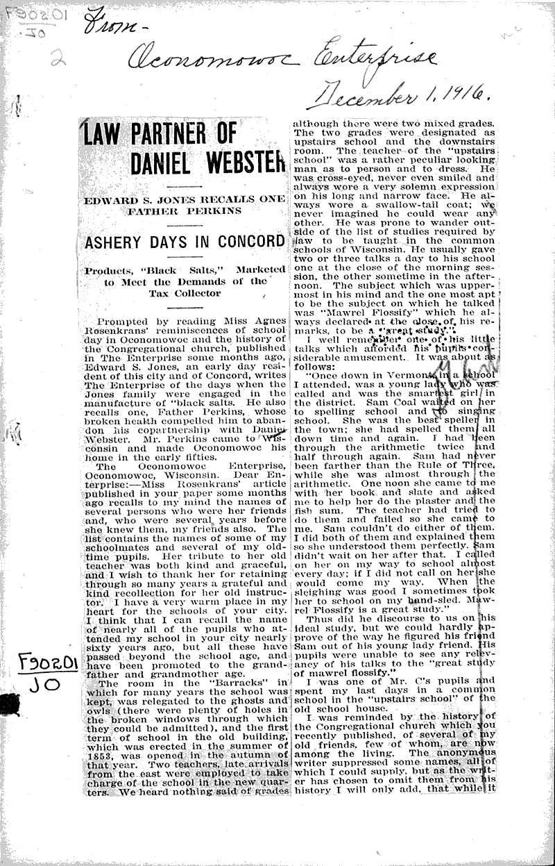  Source: Oconomowoc Enterprise Date: 1916-12-01