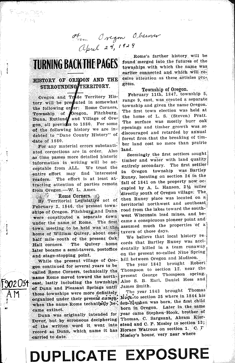 Turning back the pages Source: Oregon Observer Date: 1924-04-24