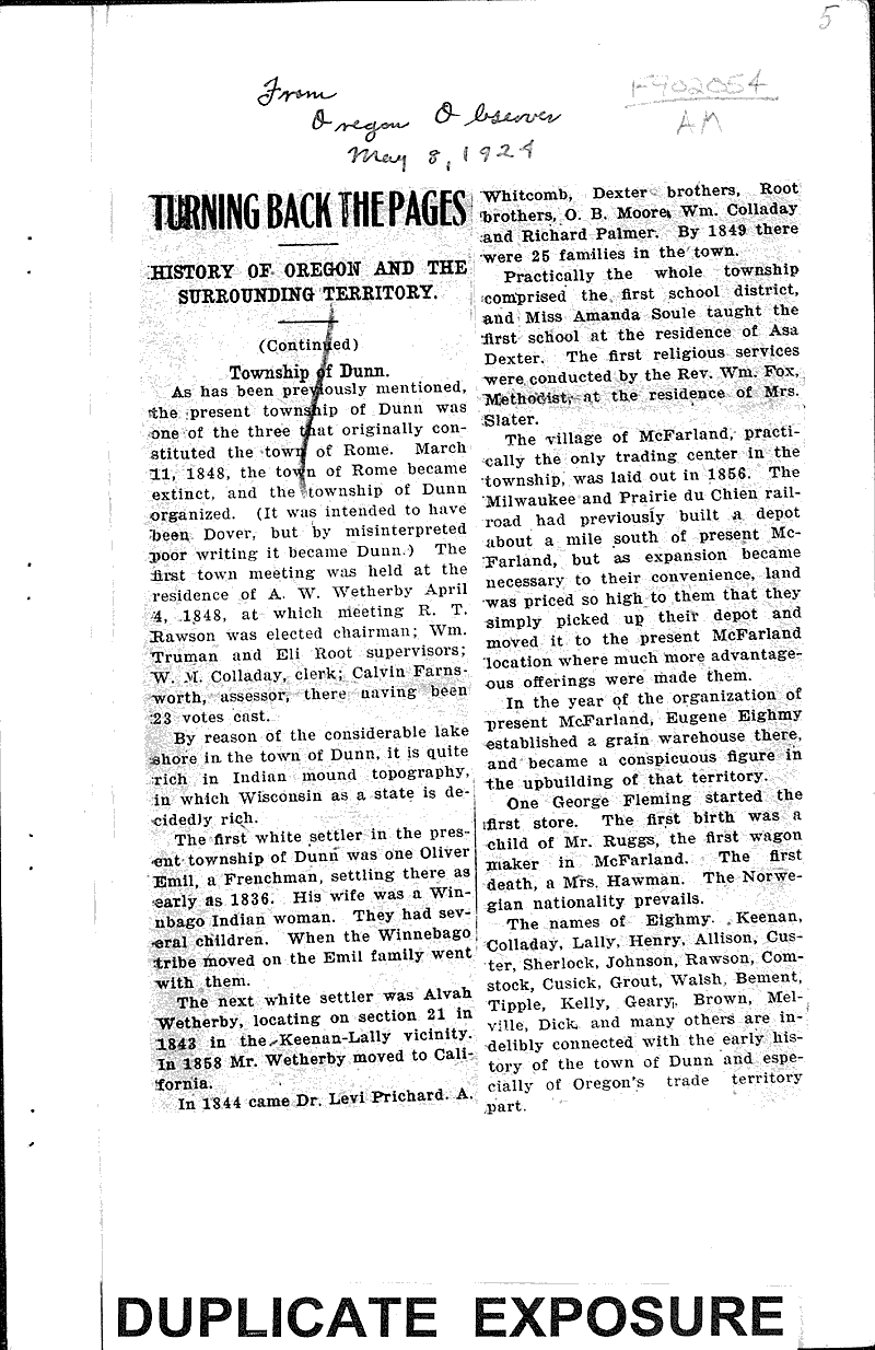 Turning back the pages Source: Oregon Observer Date: 1924-04-24