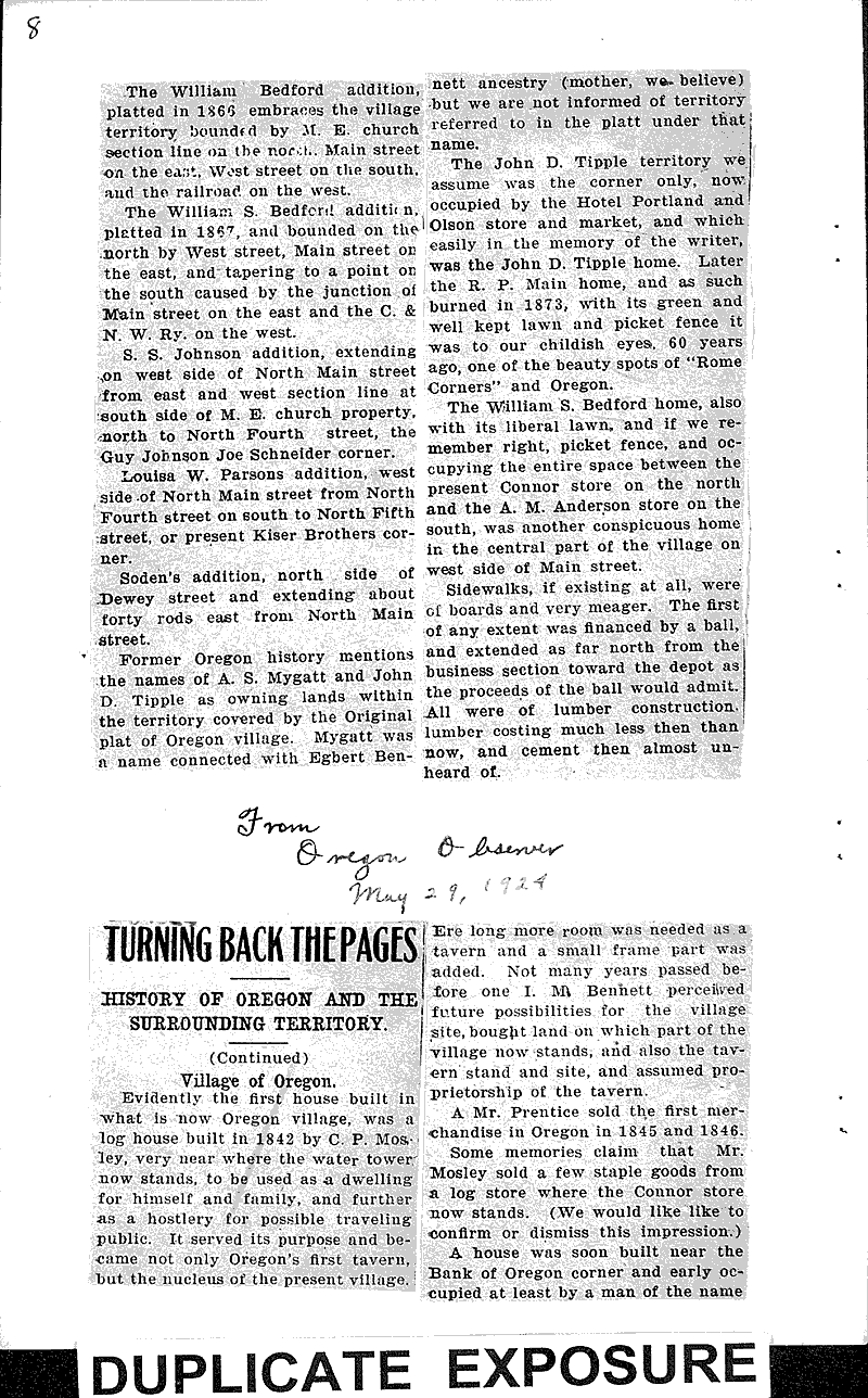 Turning back the pages Source: Oregon Observer Date: 1924-04-24