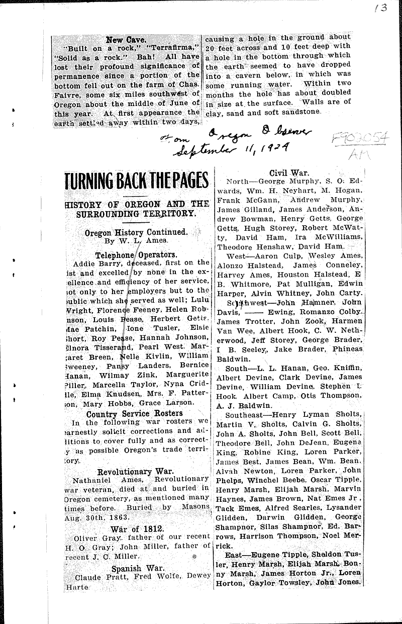 Turning back the pages Source: Oregon Observer Date: 1924-04-24