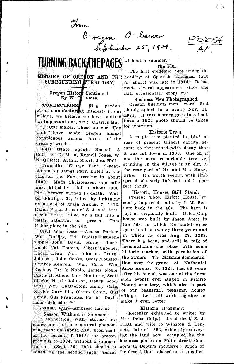 Turning back the pages Source: Oregon Observer Date: 1924-04-24