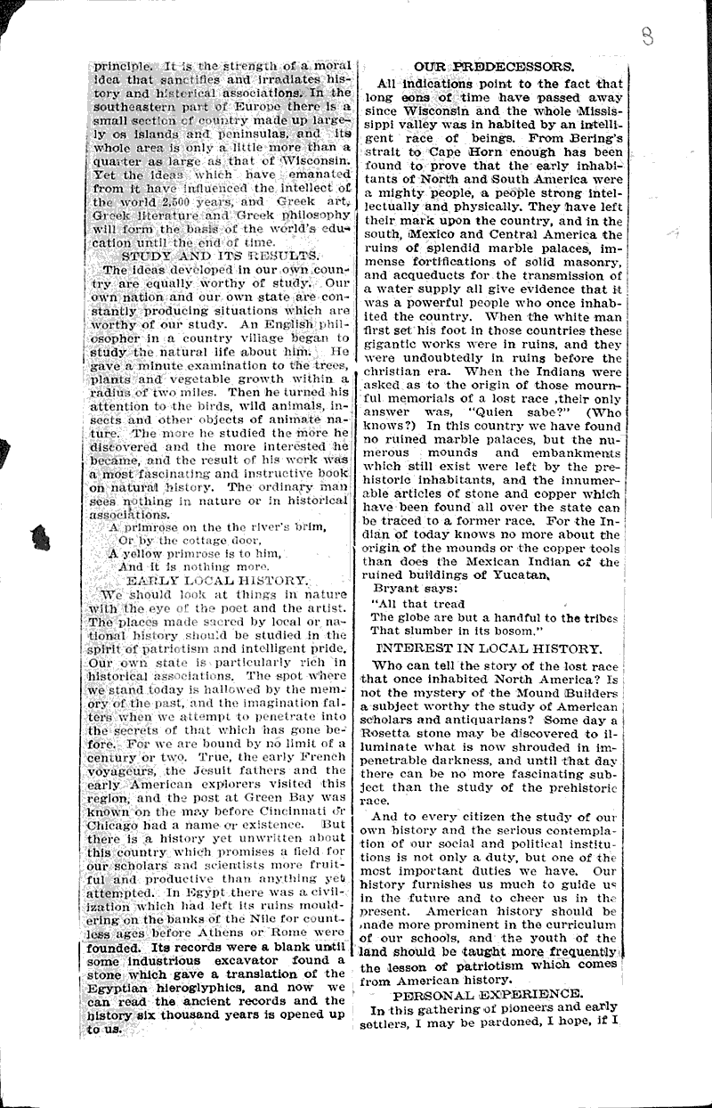 Study in local history Source: Oshkosh Northwestern Date: 1849-09-16