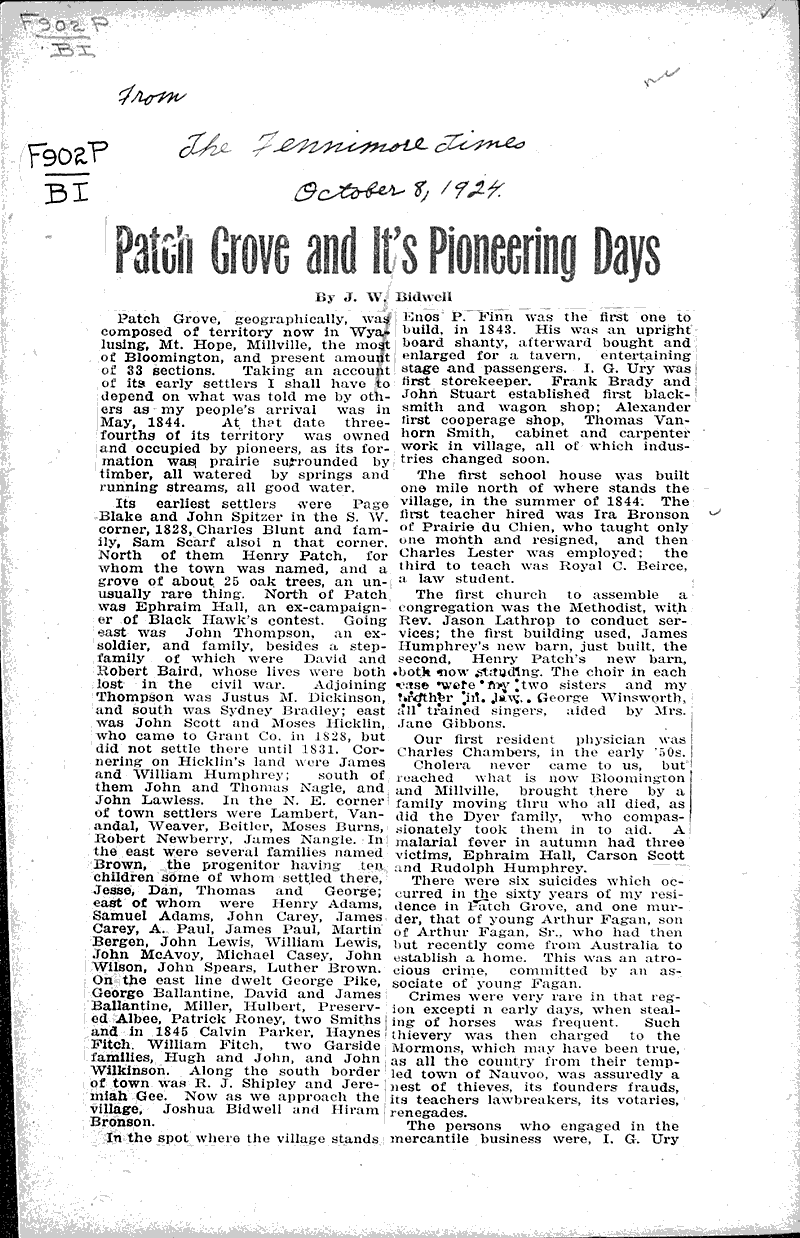  Source: Fennimore Times Date: 1924-10-08