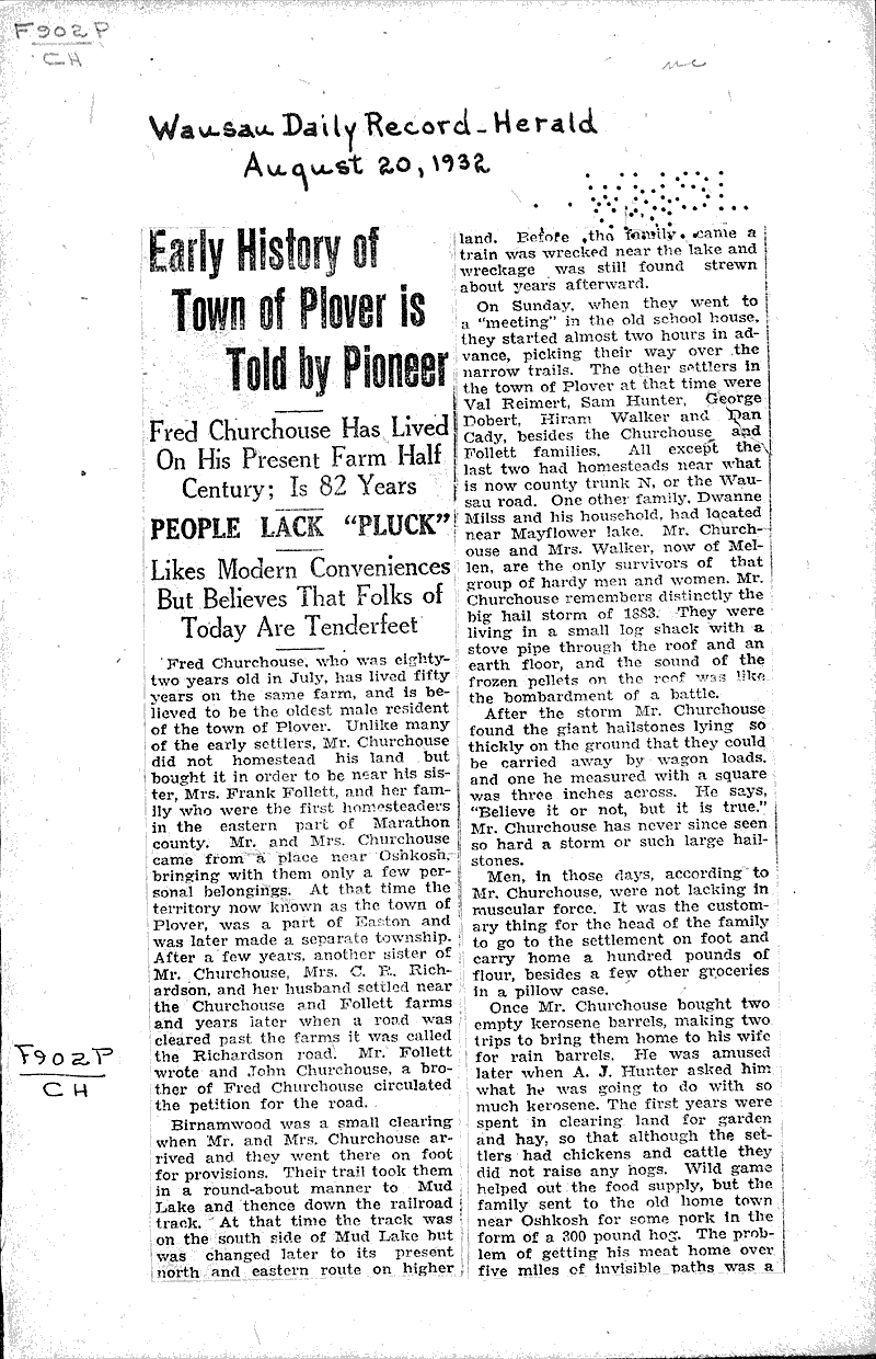  Source: Wausau Daily Record-Herald Date: 1932-08-20
