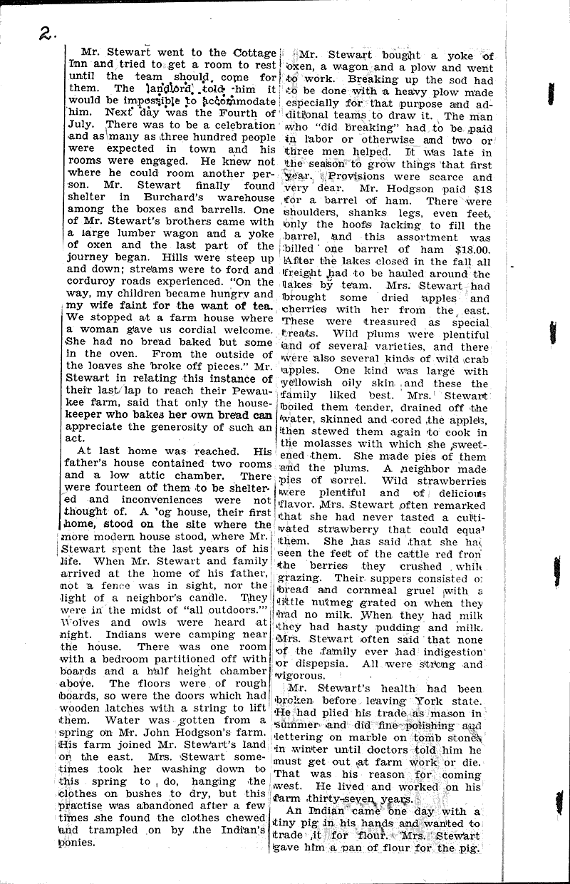 Gllimpses of an earlier Pewaukee Source: Hartland News Topics: Immigrants Date: 1933-01-31