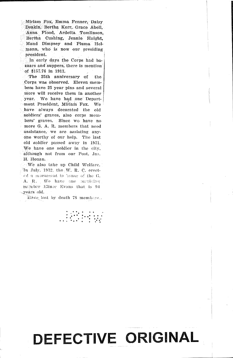 Relief corps observe 50th anniversary Source: Register Democrat Topics: Government and Politics Date: 1934-07-30