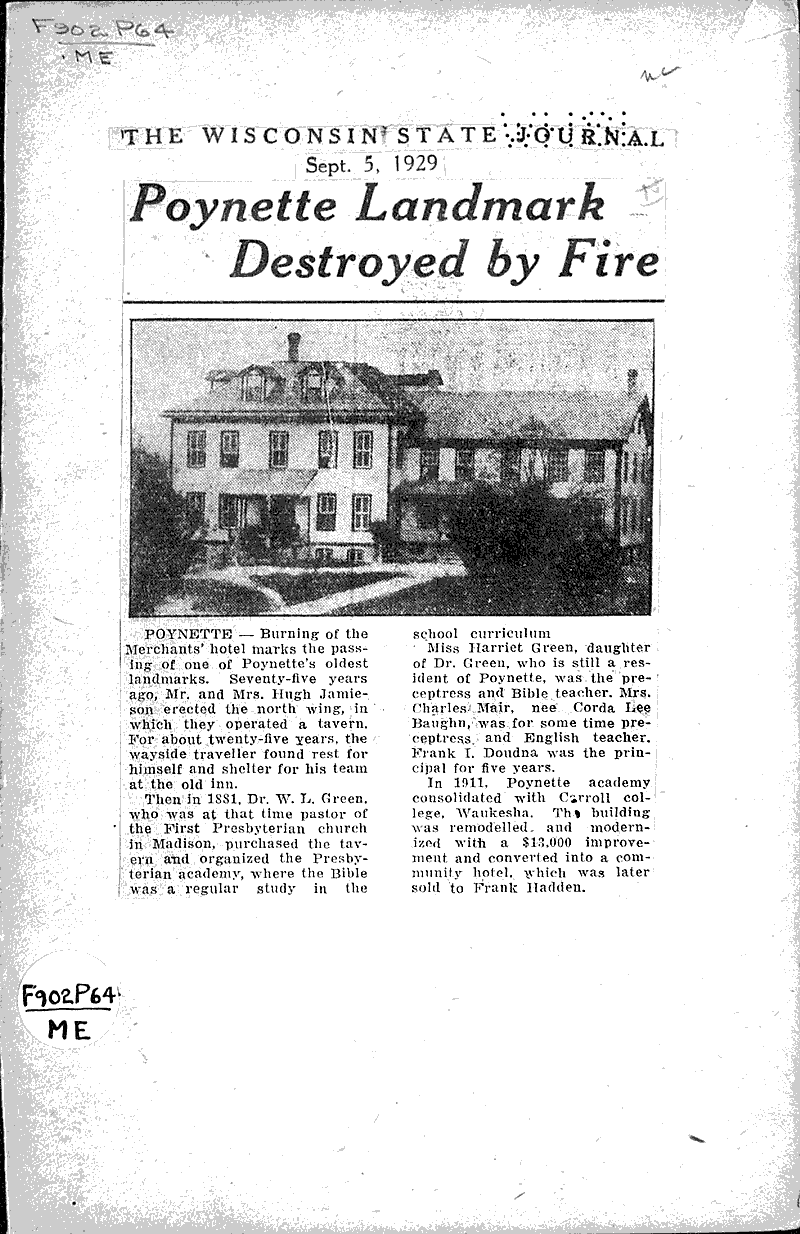  Source: Wisconsin State Journal Topics: Architecture Date: 1929-09-05
